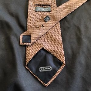COACH Silk Tie 59.5" x 4" VINTAGE Burgundy Gold +